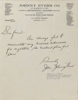 1999 Hall of Fame Autographs # Johnny Evers Letter Baseball Card