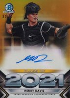 2021 Bowman Draft Class of 2021 Autographs #C21HD Henry Davis Chrome-Gold Refractor Baseball Card