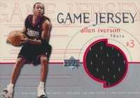 1999 Upper Deck Game Jersey #GJ35 Allen Iverson Basketball Card