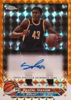 2023 Topps Chrome Topps Chrome Autographs #CGPS Pascal Siakam Orange Geometric Basketball Card