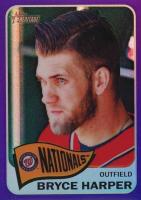 2014 Topps Heritage Chrome #400 Bryce Harper Portrait-Team Logo-Purple Refractor Baseball Card