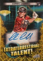 2023 Topps Cosmic Chrome Extraterrestrial Talent Autograph #CC Corbin Carroll Gold Interstellar Baseball Card