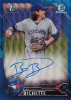2016 Bowman Draft Chrome Draft Picks Autographs #CDABOB Bo Bichette Blue Wave Refractor Baseball Card
