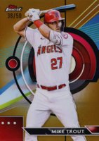 2023 Topps Finest #90 Mike Trout Gold Baseball Card