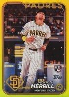 2024 Topps Update #US169 Jackson Merrill Yellow Rainbow Foil Baseball Card