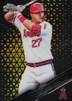 2020 Topps Chrome Black #100 Mike Trout Gold Refractor Baseball Card
