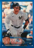 2023 Topps Chrome #62 Aaron Judge Blue Refractor Baseball Card