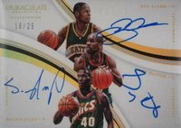 2016 Panini Immaculate Collection Triple Autographs #26 Gary Payton/Ray Allen/Shawn Kemp Basketball Card