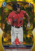 2023 Bowman Draft Sapphire Edition #BDC125 Kristian Campbell Yellow Baseball Card
