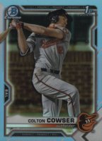2021 Bowman Draft #BD166 Colton Cowser Sky Blue Baseball Card