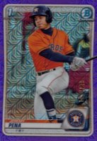 2020 Bowman Chrome Mega Box #BCP61 Jeremy Pena Purple Refractor Baseball Card