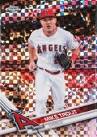 2017 Topps Chrome #200 Mike Trout White Jersey-X-Fractor Baseball Card