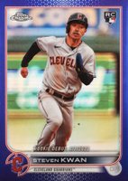 2022 Topps Chrome Update #USC178 Steven Kwan Purple Refractor Baseball Card