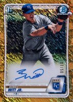 2020 Bowman Chrome Prospect Autographs #CPABWJ Bobby Witt Jr. Gold Shimmer Baseball Card