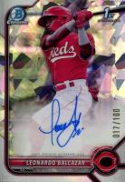 2022 Bowman Chrome Prospect Autographs #CPALB Leonardo Balcazar Atomic Refractor Baseball Card