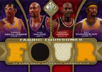 2009 SP Game Used Fabric Foursome #JMCA Kareem Abdul-Jabbar/Karl Malone/Michael Jordan/Wilt Chamberlain 35 Basketball Card