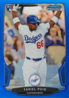 2013 Bowman Chrome #78 Yasiel Puig Blue Refractor Baseball Card