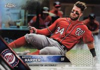 2016 Topps Chrome #200 Bryce Harper Sliding-Refractor Baseball Card