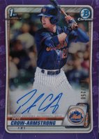 2020 Bowman Draft Chrome Draft Picks Autographs #CDAPC Pete Crow-Armstrong Purple Refractor Baseball Card