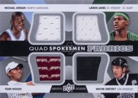 2013 Upper Deck Employee Precious Metal Gems #UD-2012 Jordan/James/Woods/Gretzky Spokesmen Fabrics Basketball Card