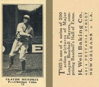 1916 Weil Baking Co. #78 Claude Hendrix Baseball Card