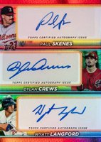 2024 Topps Pro Debut Pro Debut Triple Autographs #SCL Dylan Crews/Paul Skenes/Wyatt Langford Red Foil Baseball Card