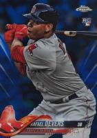 2018 Topps Chrome #25 Rafael Devers Batting-Blue Refractor Baseball Card