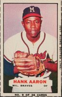 1963 Bazooka #9 Hank Aaron Hand Cut-Glove in Front Baseball Card
