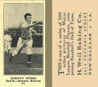 1916 Weil Baking Co. #54 Johnny Evers Baseball Card