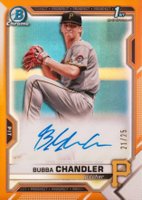 2021 Bowman Draft Chrome Draft Pick Autographs #CDABC Bubba Chandler Orange Refractor Baseball Card