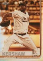 2019 Topps Chrome #112 Clayton Kershaw Pitching-Sepia Refractor Baseball Card