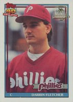 1991 Topps Desert Shield #9 Darrin Fletcher Baseball Card