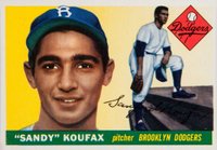 1955 Topps #123 Sandy Koufax Baseball Card