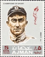 1969 Ajman Stamps #5DH Ty Cobb Baseball Card