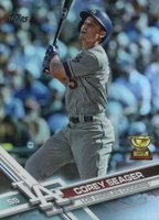 2017 Topps #5 Corey Seager Swinging-Rainbow Foil Baseball Card