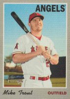 2019 Topps Heritage 1970 Cloth Sticker #26	  Mike Trout Baseball Card