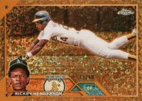 2023 Topps Gilded Collection #83 Rickey Henderson Mini Diamond Gold Etch Baseball Card