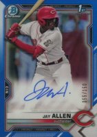 2021 Bowman Draft Chrome Draft Pick Autographs #CDAJA Jay Allen Blue Refractor Baseball Card