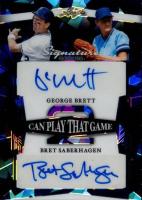2025 Leaf Signature Series 2 Can Play That Game Autographs #2C14 George Brett/Bret Saberhagen Blue Crystal 1/1 Baseball Card
