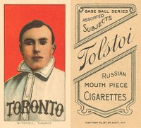 1909 White Borders Tolstoi #338 Fred Mitchell Toronto Baseball Card