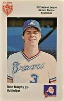1983 Atlanta Braves Police #3 Dale Murphy Baseball Card