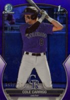 2023 Bowman Draft #BDC151 Cole Carrigg Chrome-Purple Baseball Card