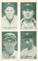 1938 Exhibits Four-on-one # Bridges/Greenberg/Gehringer/York Baseball Card