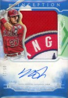 2019 Topps Inception Autograph Jumbo Patch #IAJ-MT Mike Trout Blue Baseball Card