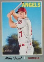 2019 Topps Heritage #485 Mike Trout Silver Metal Baseball Card