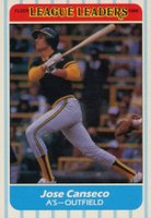 1986 Fleer League Leaders #3 Jose Canseco Baseball Card
