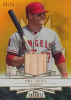 2014 Topps Tribute Forever Young Relics #FYRMT Mike Trout Gold Baseball Card