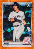 2020 Bowman Chrome Sapphire Edition #BCP139 Anthony Volpe Orange Baseball Card