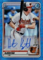 2020 Bowman Draft Chrome Draft Picks Autographs #CDAHK Heston Kjerstad Blue Refractor Baseball Card