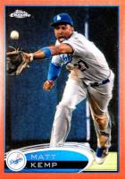 2012 Topps Chrome #120 Matt Kemp Catching-Orange Refractor Baseball Card